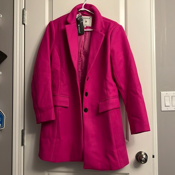 Hot Pink and wool coat - Picture 3 of 3